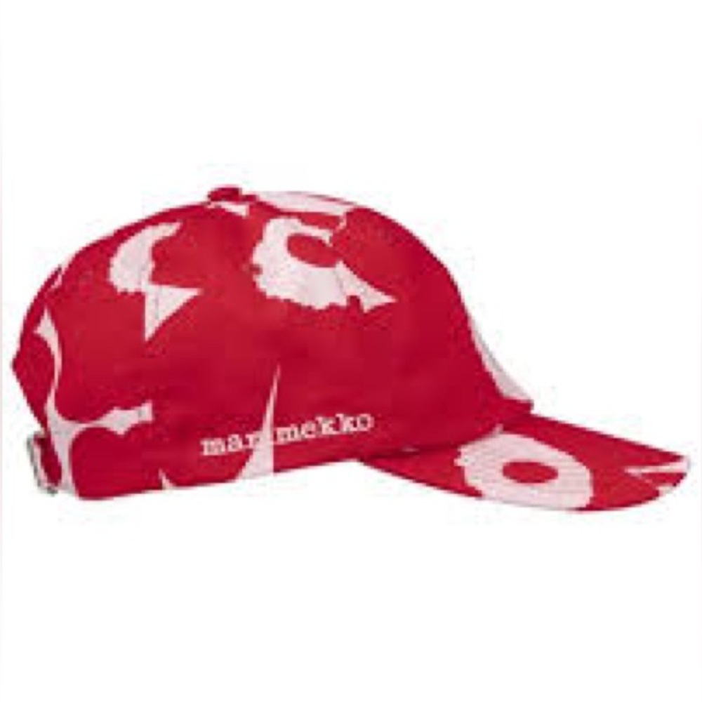NWT MARIMEKKO Krasta Unikko Baseball Hat In Red